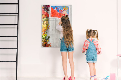 Magnetische Schreibtafel Gemüse auf Holz