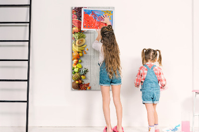 Magnetische Schreibtafel Gemüse auf Holz