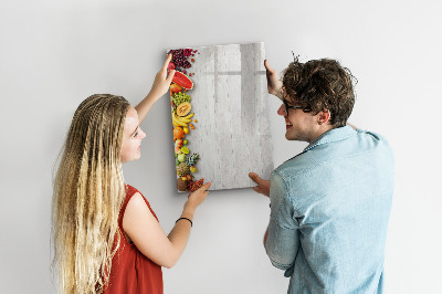 Magnetische Schreibtafel Gemüse auf Holz