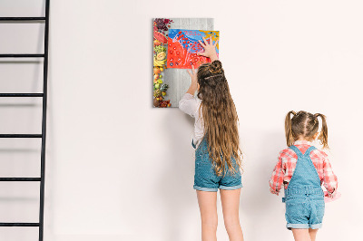 Magnetische Schreibtafel Gemüse auf Holz