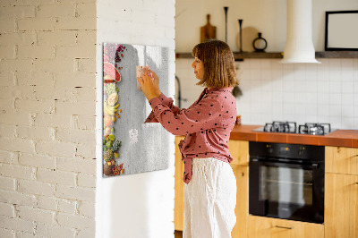 Magnetische Schreibtafel Gemüse auf Holz