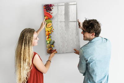 Magnetische Schreibtafel Gemüse auf Holz