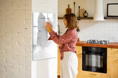 Magnettafel mit Marker Speiseplan