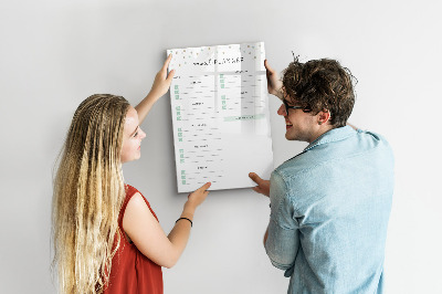 Magnettafel mit Marker Speiseplan