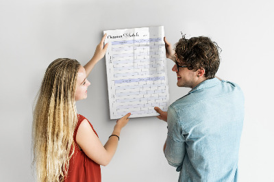 Magnetische Schreibtafel Reinigungsplan