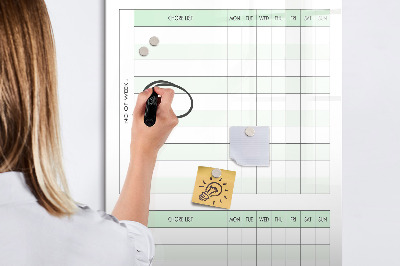 Magnetisches Zeichenbrett Verantwortlichkeitentabelle