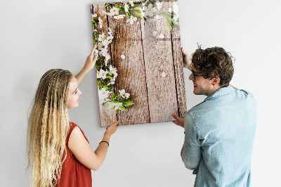 Magnetische Schreibtafel Blumen auf den Brettern