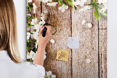 Magnetische Schreibtafel Blumen auf den Brettern