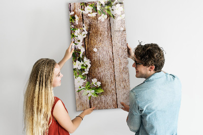 Magnetische Schreibtafel Blumen auf den Brettern