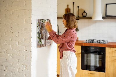 Magnetische Schreibtafel Blumen auf den Brettern