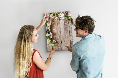 Magnetische Schreibtafel Blumen auf den Brettern