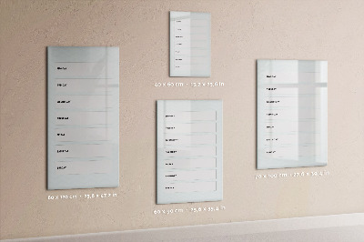 Magnetische Schreibtafel Wochenplaner