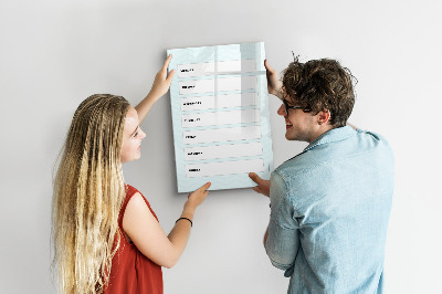 Magnetische Schreibtafel Wochenplaner