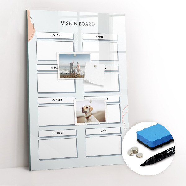 Magnetische Schreibtafel Visionboard