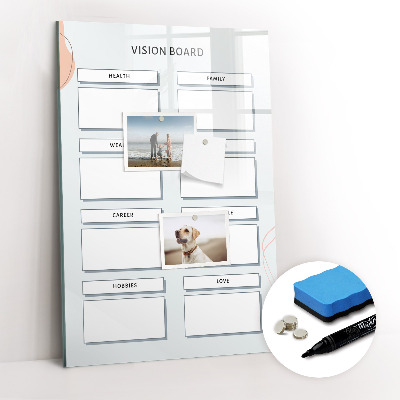 Magnetische Schreibtafel Visionboard