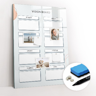 Magnetische Schreibtafel Visionboard