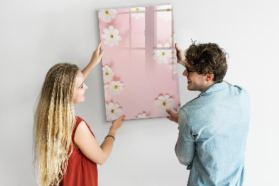 Magnettafel mit Marker Blumen