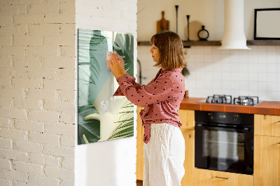 Magnettafel mit Marker Tropische Monstera