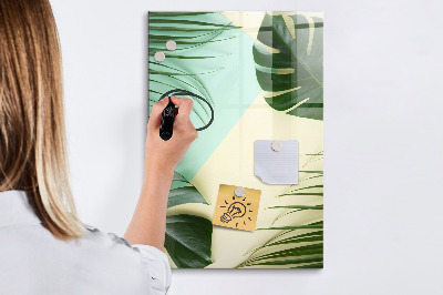 Magnettafel mit Marker Tropische Monstera