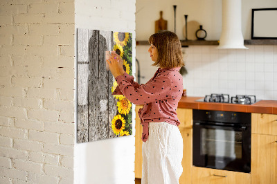 Magnetische Schreibtafel Sonnenblumen aus Holz