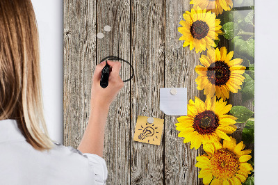 Magnetische Schreibtafel Sonnenblumen aus Holz