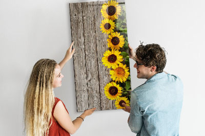 Magnetische Schreibtafel Sonnenblumen aus Holz