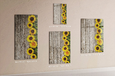 Magnetische Schreibtafel Sonnenblumen aus Holz