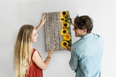 Magnetische Schreibtafel Sonnenblumen aus Holz