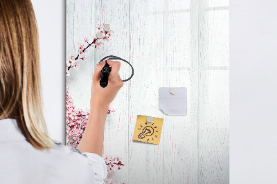 Magnettafel mit Marker Blumen auf Holz