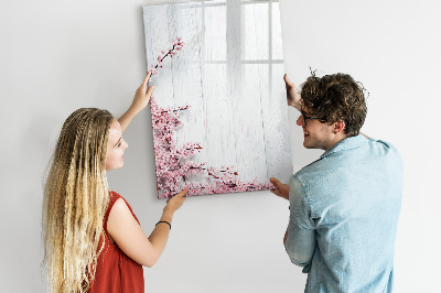 Magnettafel mit Marker Blumen auf Holz