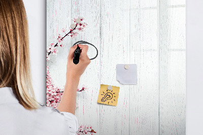 Magnettafel mit Marker Blumen auf Holz