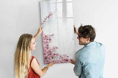 Magnettafel mit Marker Blumen auf Holz