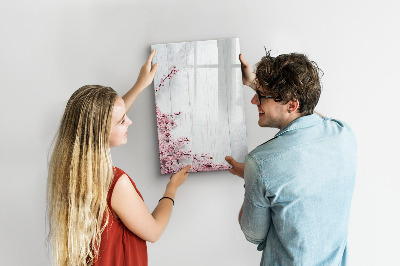 Magnettafel mit Marker Blumen auf Holz