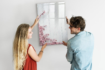 Magnettafel mit Marker Blumen auf Holz