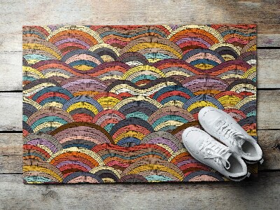 Fußmatte vor dem Haus Farbige Halbkreise