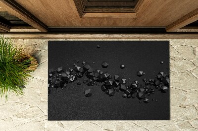 Fußmatte vor der Tür im Freien Schwarze Abstraktion