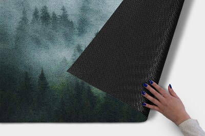 Outdoor-Türmatte vor der Tür Wald Nebel