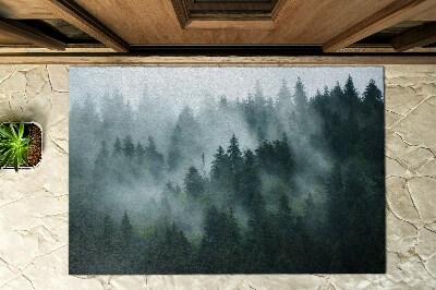 Outdoor-Türmatte vor der Tür Wald Nebel