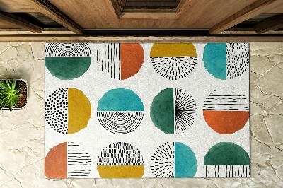 Outdoor-Türmatte vor der Tür Kreise und Linien