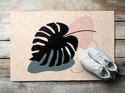 Outdoor-Türmatte vor der Tür Monstera