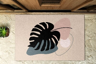 Outdoor-Türmatte vor der Tür Monstera
