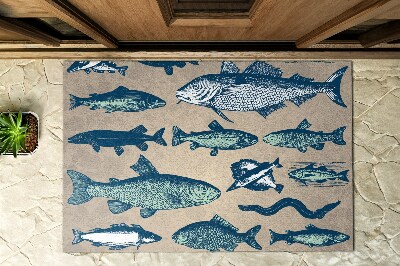 Matten für den Außenbereich vor der Tür Fischerei-Muster