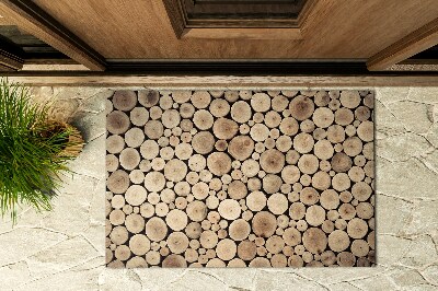 Matten für den Außenbereich vor der Tür Holzstapel
