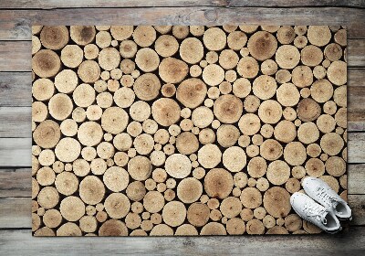 Matten für den Außenbereich vor der Tür Holzstapel