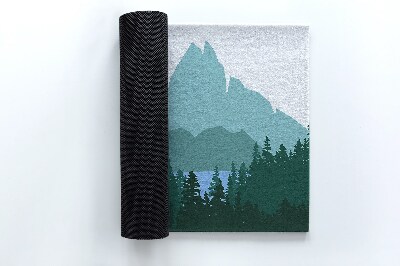 Große Fußmatte für draußen Waldlandschaft mit Rehen