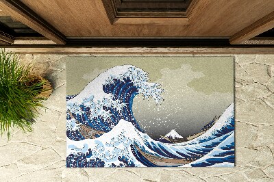 Große Outdoor-Fußmatte Kanagawa-Tsunami