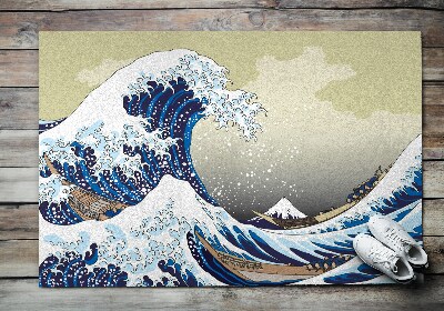 Große Outdoor-Fußmatte Kanagawa-Tsunami