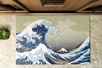 Große Outdoor-Fußmatte Kanagawa-Tsunami