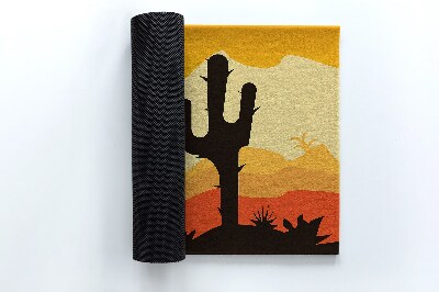 Außentürmatte vor der Tür Kaktus in der Wüste
