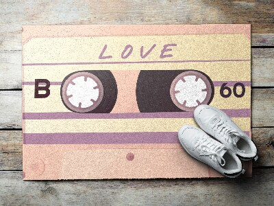 Matten für den Außenbereich vor der Tür Retro-Kassette Liebe